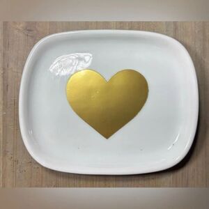 New! Golden Heart 4” x 5” Oneida Trinket Dish NWT